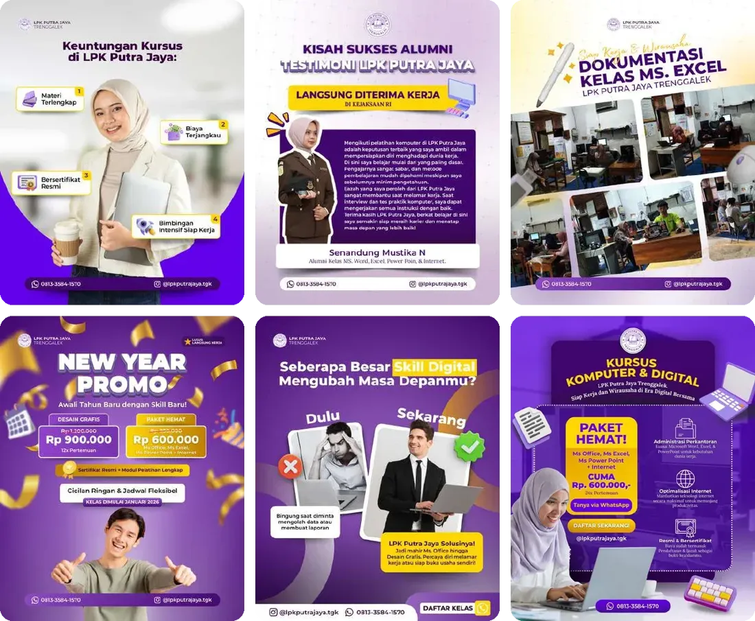 Feed Instagram LPK Putra Jaya Trenggalek