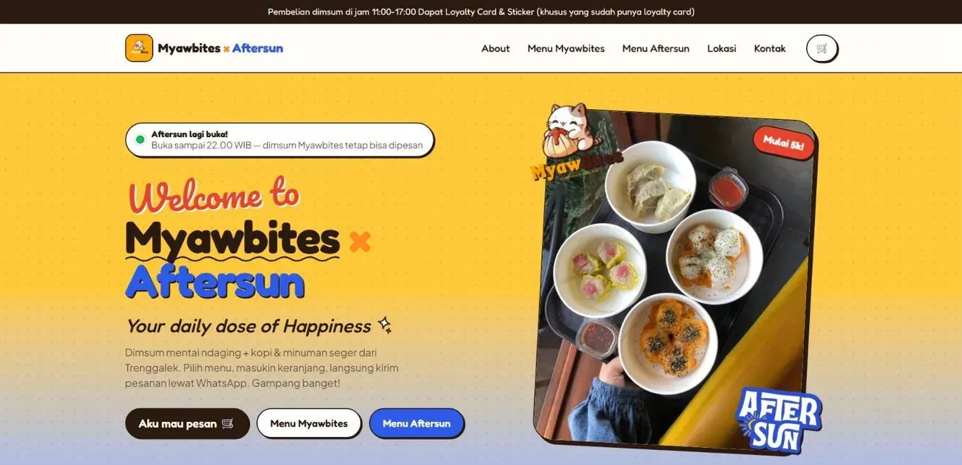 Website Myawbites x Aftersun