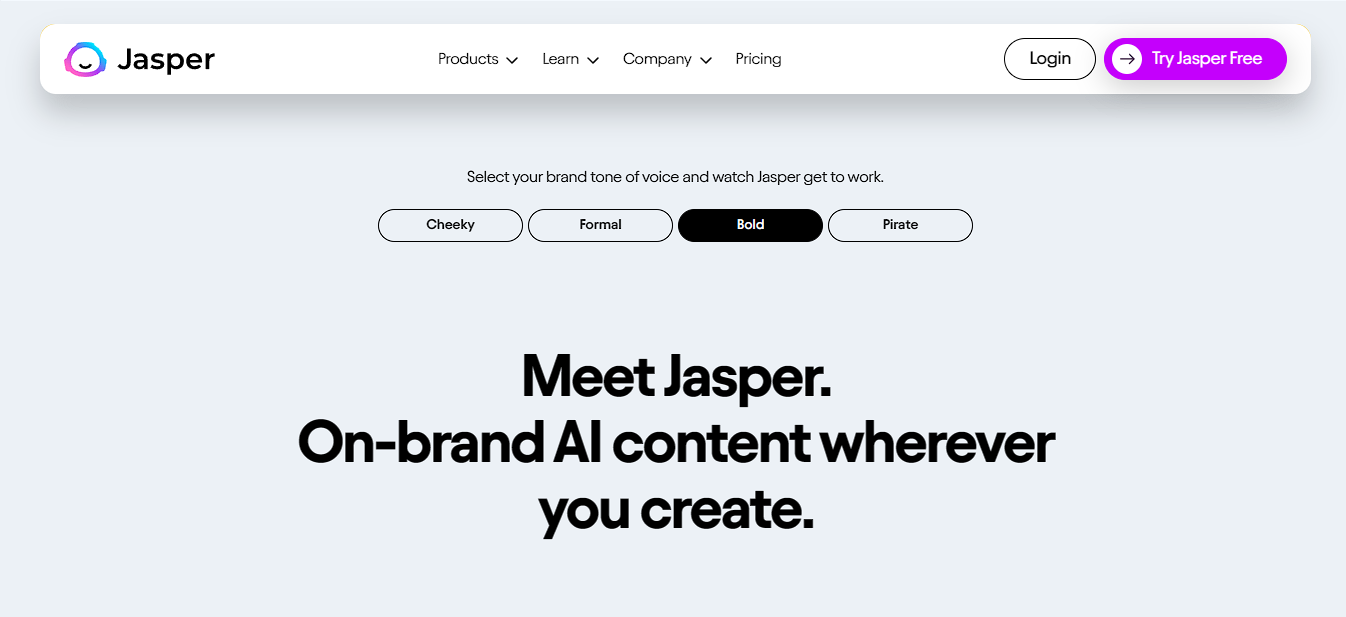 tampilan situs jasper ai
