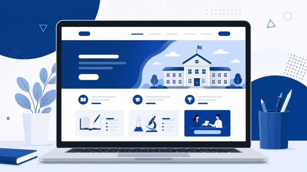 Ilustrasi langkah-langkah cara membuat website sekolah yang profesional