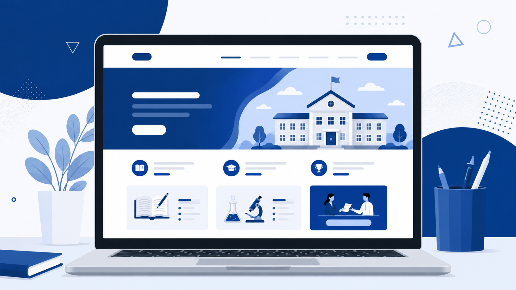 Ilustrasi langkah-langkah cara membuat website sekolah yang profesional