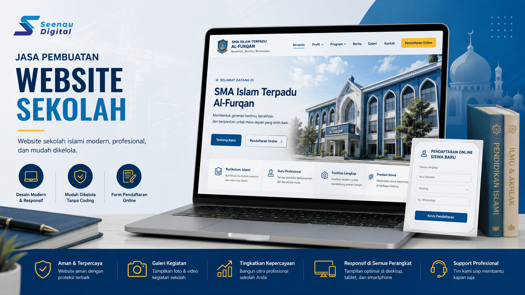 Jasa pembuatan website sekolah untuk madrasah dan yayasan pendidikan Islam