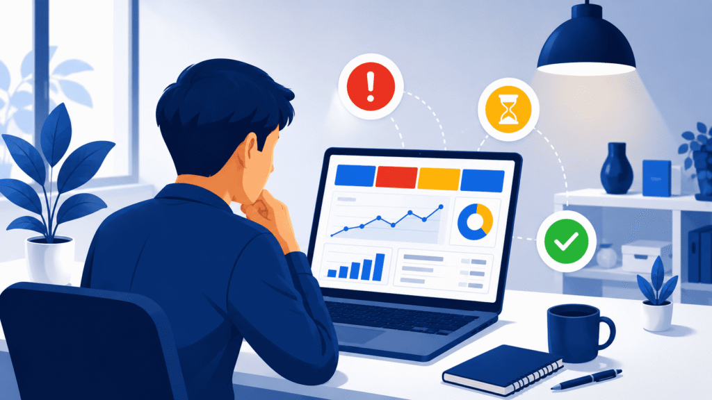 Tampilan dashboard iklan google ads tidak tayang